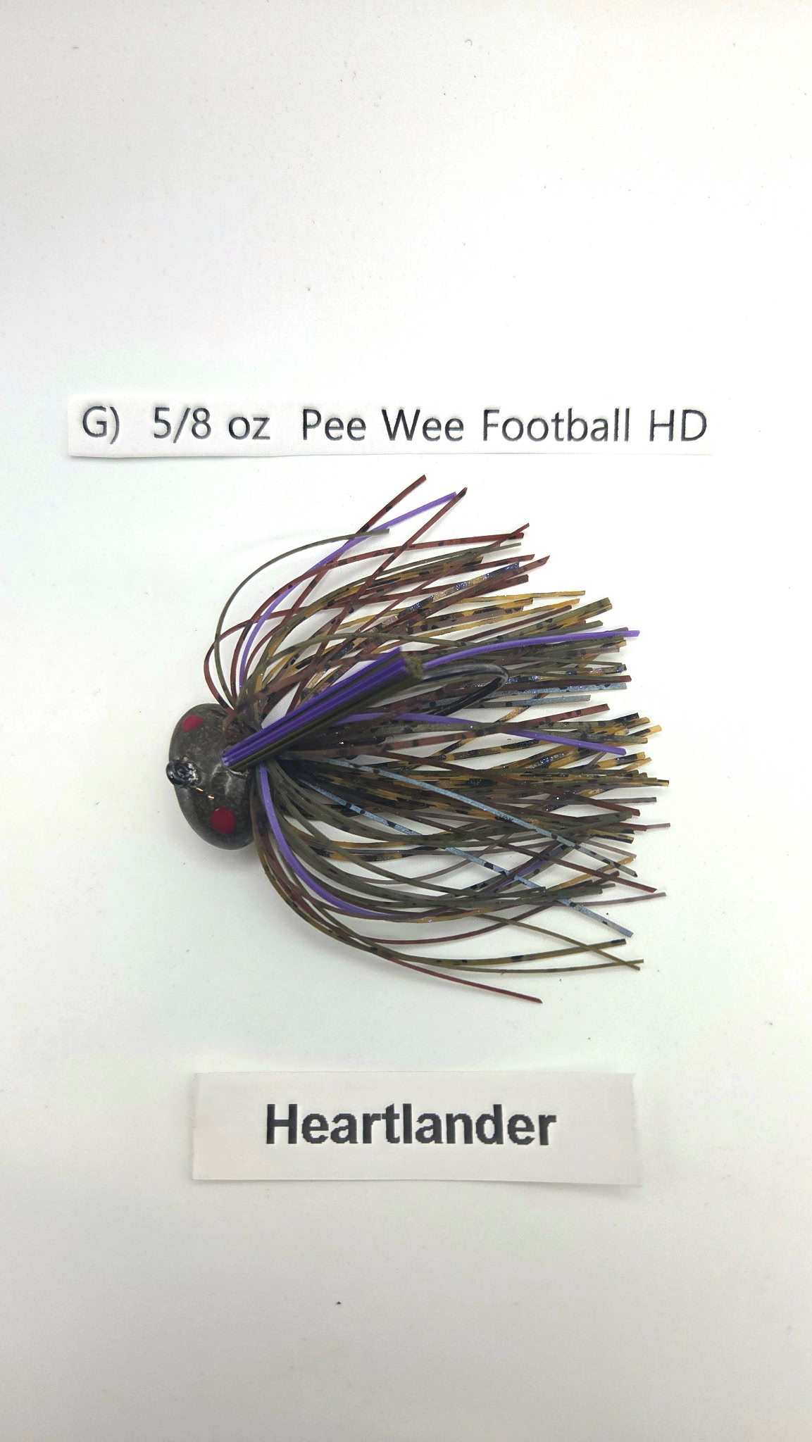 5/8 oz Pee Wee Football HD jig in the Heartlander colorway